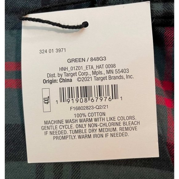 Hearth & Hand Unisex Cotton Plaid Pajama 2PC Set 5XL (606) - Picture 6 of 10